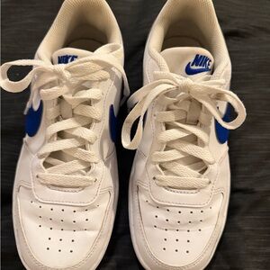 Nike Air White and Blue Athletic Shoes